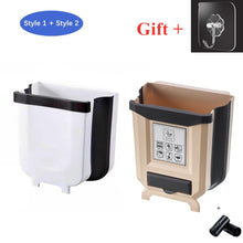 Load image into Gallery viewer, New product foldable kitchen trash can kitchen cabinet trash door hanging trash can car trash can toilet garbage waste storage
